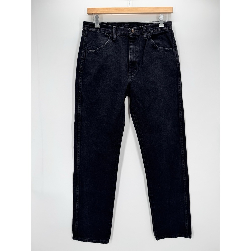 Rustler Mens Black‎ Denim Jeans Straight Leg Classic Fit 34x34